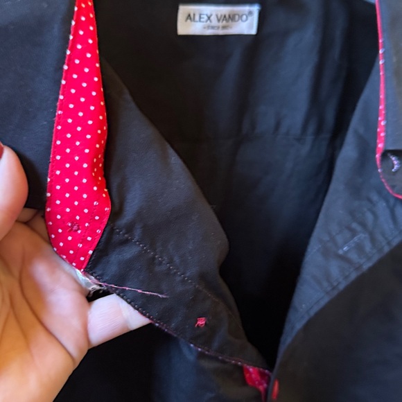 Alex Vando Black & Red Button Up Shirt - Picture 3 of 7